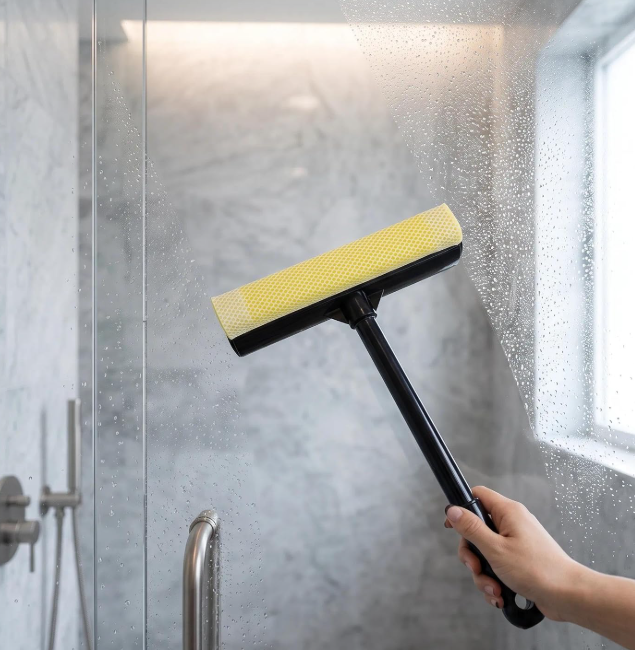 2-in-1 Car Squeegee with Sponge Scrubber for Window and Glass Cleaning