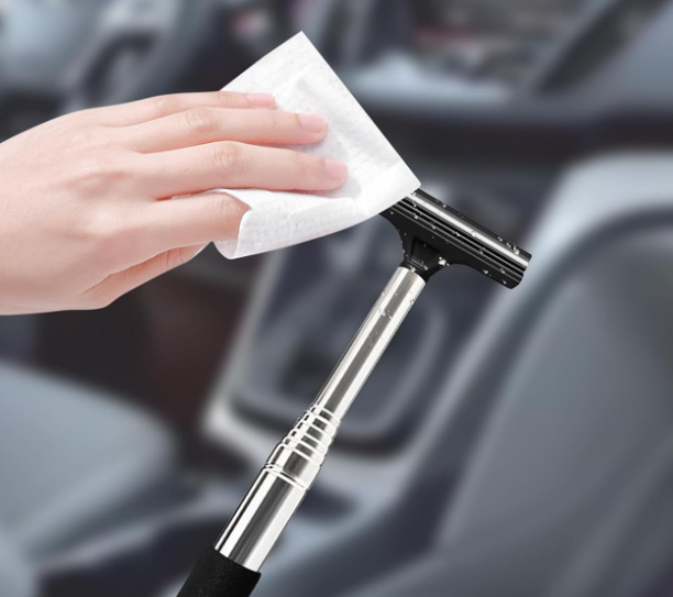 Retractable Mini Car Window Squeegee for Side Mirror and Glass Cleaning
