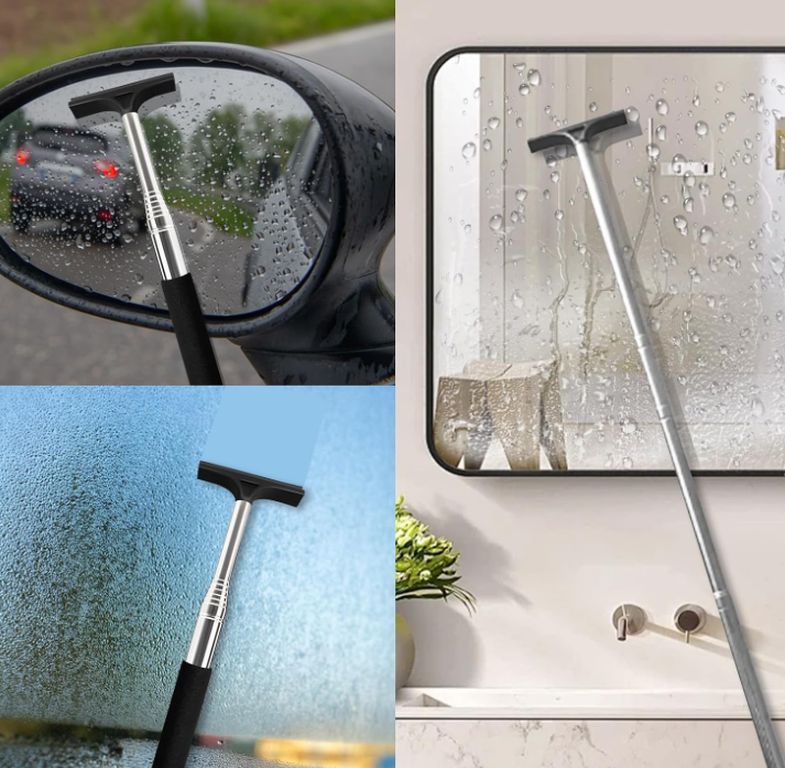 Retractable Mini Car Window Squeegee for Side Mirror and Glass Cleaning - Image 2