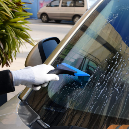 Small Rubber Squeegee for Car Windows Mirrors and Glass Cleaning