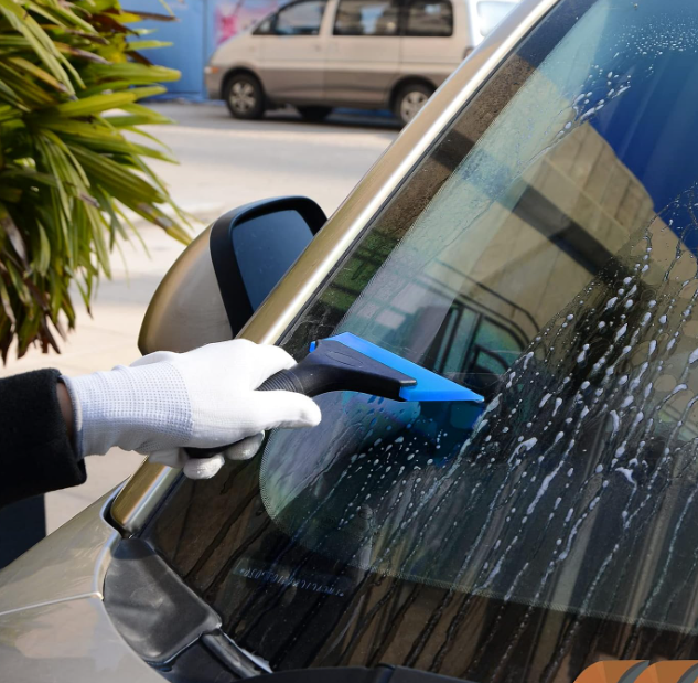 Small Rubber Squeegee for Car Windows Mirrors and Glass Cleaning