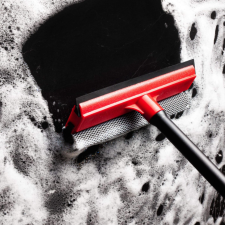 2-in-1 Car Window Squeegee with Sponge for Windshield and Glass Cleaning