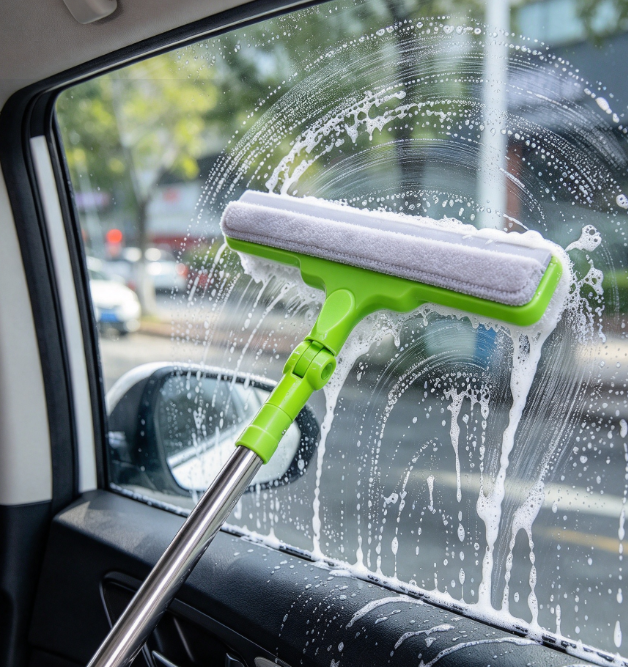 Extendable Handle Squeegee for Glass Tile Car Windshield and Mirror Cleaning