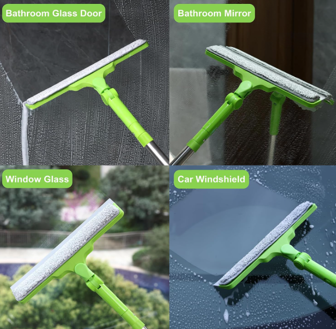 Extendable Handle Squeegee for Glass Tile Car Windshield and Mirror Cleaning - Image 2