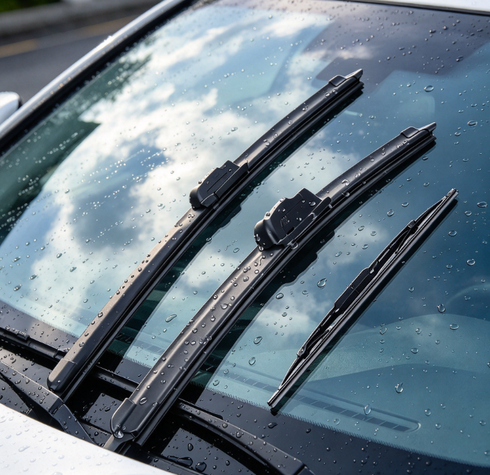 Front and Rear Windshield Wiper Blade Set for Vehicle Glass