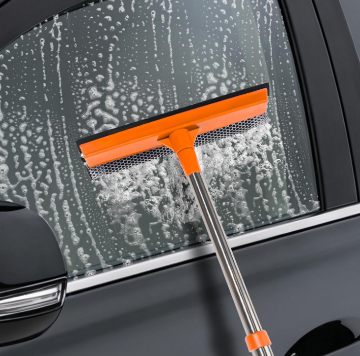 Retractable Car Windshield Squeegee with Stainless Steel Handle and Sponge - Image 2